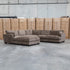 Veloura Feather & Foam Corner Suite with Ottoman - Leeds Chocolate