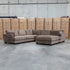 Veloura Feather & Foam Corner Suite with Ottoman - Leeds Chocolate