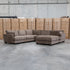 Veloura Feather & Foam Corner Suite with Ottoman - Leeds Chocolate