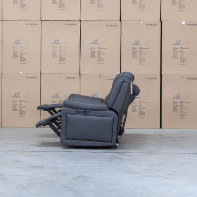 The Venus Three Seat Triple-Motor Electric Recliner Lounge - Charcoal available to purchase from Warehouse Furniture Clearance at our next sale event.