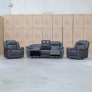The Venus Triple-Motor Recliner - Charcoal available to purchase from Warehouse Furniture Clearance at our next sale event.