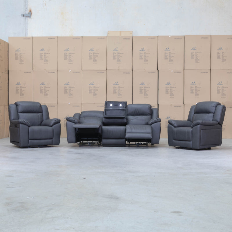 The Venus Triple-Motor Recliner - Charcoal available to purchase from Warehouse Furniture Clearance at our next sale event.