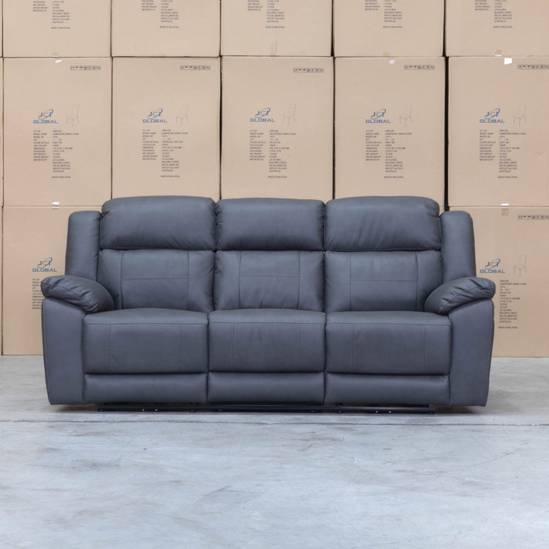 The Venus Three Seat Triple-Motor Electric Recliner Lounge - Charcoal available to purchase from Warehouse Furniture Clearance at our next sale event.