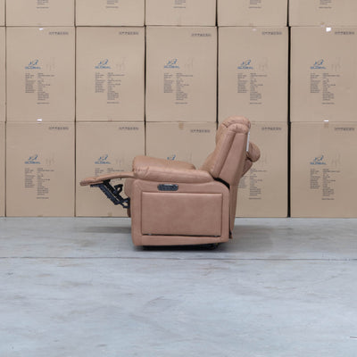 The Venus Three Seat Triple-Motor Electric Recliner Lounge - Tan available to purchase from Warehouse Furniture Clearance at our next sale event.