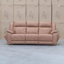 The Venus Three Seat Triple-Motor Electric Recliner Lounge - Tan available to purchase from Warehouse Furniture Clearance at our next sale event.