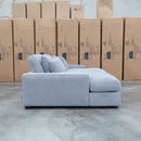 Vermont Oversized Plush Double Chaise Lounge - Silver - Warehouse Furniture Clearance
