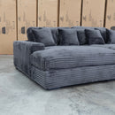 Vermont Oversized Plush Double Chaise Lounge - Grey - Warehouse Furniture Clearance