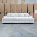 Vermont Oversized Plush Double Chaise Lounge - Beige - Warehouse Furniture Clearance