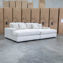 Vermont Oversized Plush Double Chaise Lounge - Beige - Warehouse Furniture Clearance