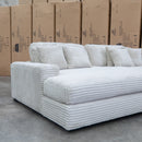 Vermont Oversized Plush Double Chaise Lounge - Beige - Warehouse Furniture Clearance