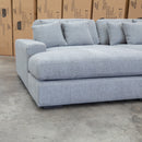 Vermont Oversized Plush Double Chaise Lounge - Silver - Warehouse Furniture Clearance