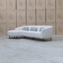 The West Curved LHF Chaise Lounge - Cloud available to purchase from Warehouse Furniture Clearance at our next sale event.