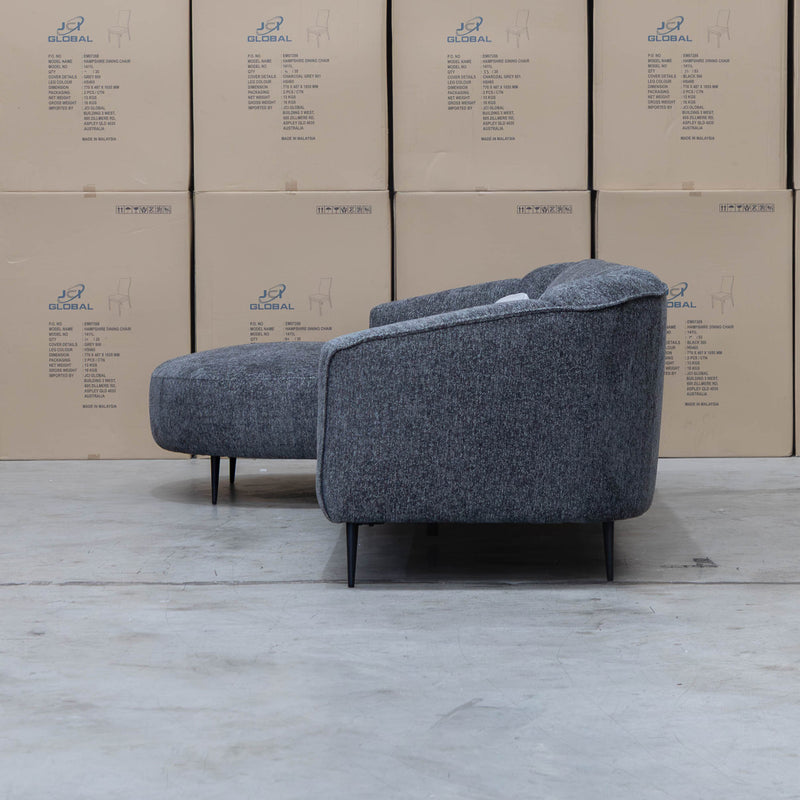 The West Curved LHF Chaise Lounge - Charcoal available to purchase from Warehouse Furniture Clearance at our next sale event.