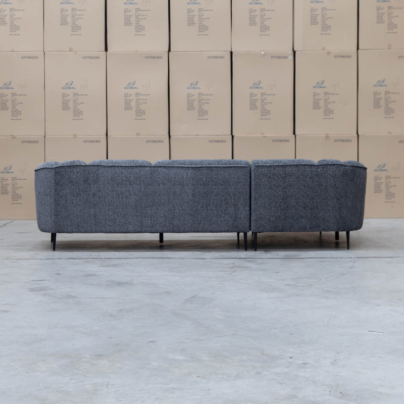 The West Curved LHF Chaise Lounge - Charcoal available to purchase from Warehouse Furniture Clearance at our next sale event.