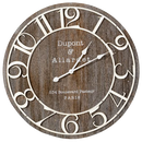 The Wooden Wall Clock Numbers Dupont 68cm - Vintage Brown/White - ME114 - Available In-Store Only available to purchase from Warehouse Furniture Clearance at our next sale event.