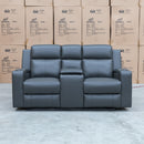 The Xanadu Two Seater Dual Motor Electric Recliner Theatre - Storm Leather available to purchase from Warehouse Furniture Clearance at our next sale event.