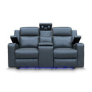 The Xanadu Two Seater Dual Motor Electric Recliner Theatre - Storm Leather available to purchase from Warehouse Furniture Clearance at our next sale event.