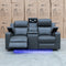 The Xanadu Two Seater Dual Motor Electric Recliner Theatre - Storm Leather available to purchase from Warehouse Furniture Clearance at our next sale event.