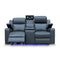 The Xanadu Two Seater Dual Motor Electric Recliner Theatre - Storm Leather available to purchase from Warehouse Furniture Clearance at our next sale event.