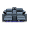 The Xanadu Two Seater Dual Motor Electric Recliner Theatre - Storm Leather available to purchase from Warehouse Furniture Clearance at our next sale event.