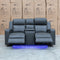 The Xanadu Two Seater Dual Motor Electric Recliner Theatre - Storm Leather available to purchase from Warehouse Furniture Clearance at our next sale event.