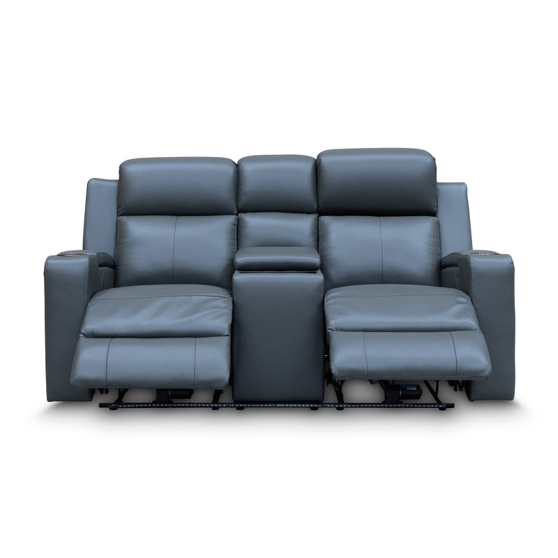 The Xanadu Two Seater Dual Motor Electric Recliner Theatre - Storm Leather available to purchase from Warehouse Furniture Clearance at our next sale event.