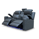 The Xanadu Two Seater Dual Motor Electric Recliner Theatre - Storm Leather - Available After 6th November available to purchase from Warehouse Furniture Clearance at our next sale event.