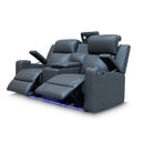 The Xanadu Two Seater Dual Motor Electric Recliner Theatre - Storm Leather available to purchase from Warehouse Furniture Clearance at our next sale event.