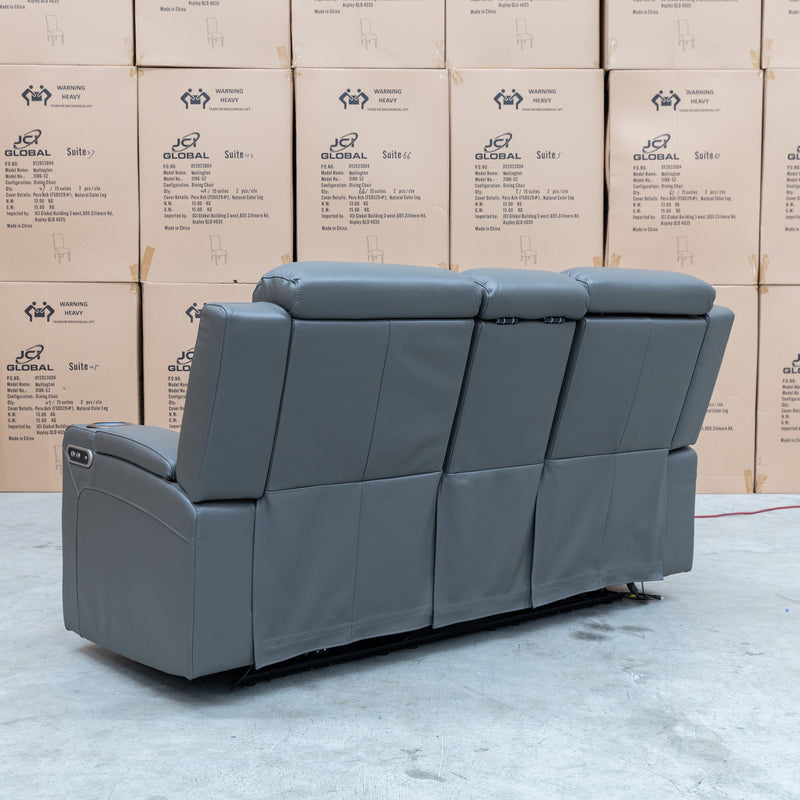 The Xanadu Two Seater Dual Motor Electric Recliner Theatre - Storm Leather available to purchase from Warehouse Furniture Clearance at our next sale event.