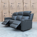 The Xanadu Three Seater Dual Motor Electric Recliner Lounge - Storm Leather available to purchase from Warehouse Furniture Clearance at our next sale event.