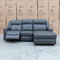 The Xanadu Dual Motor Electric Reclining Chaise Lounge - Storm Leather available to purchase from Warehouse Furniture Clearance at our next sale event.