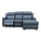 The Xanadu Dual Motor Electric Reclining Chaise Lounge - Storm Leather available to purchase from Warehouse Furniture Clearance at our next sale event.