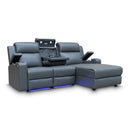 The Xanadu Dual Motor Electric Reclining Chaise Lounge - Storm Leather - Available After 6th November available to purchase from Warehouse Furniture Clearance at our next sale event.