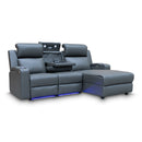 The Xanadu Dual Motor Electric Reclining Chaise Lounge - Storm Leather - Available After 6th November available to purchase from Warehouse Furniture Clearance at our next sale event.