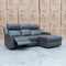 The Xanadu Dual Motor Electric Reclining Chaise Lounge - Storm Leather available to purchase from Warehouse Furniture Clearance at our next sale event.