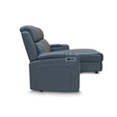 The Xanadu Dual Motor Electric Reclining Chaise Lounge - Storm Leather - Available After 6th November available to purchase from Warehouse Furniture Clearance at our next sale event.