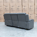 The Xanadu Dual Motor Electric Chaise Lounge - Storm Leather available to purchase from Warehouse Furniture Clearance at our next sale event.