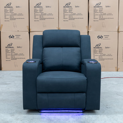 The Xanadu Single Dual Motor Dual Motor Electric Recliner - Black Rhino Suede available to purchase from Warehouse Furniture Clearance at our next sale event.