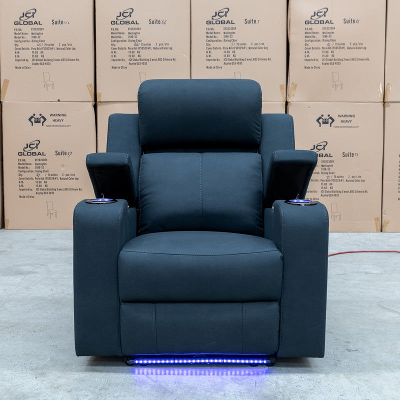 The Xanadu Single Dual Motor Dual Motor Electric Recliner - Black Rhino Suede available to purchase from Warehouse Furniture Clearance at our next sale event.
