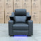 The Xanadu Single Dual Motor Electric Recliner - Storm Leather available to purchase from Warehouse Furniture Clearance at our next sale event.