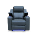 The Xanadu Single Dual Motor Electric Recliner - Storm Leather available to purchase from Warehouse Furniture Clearance at our next sale event.