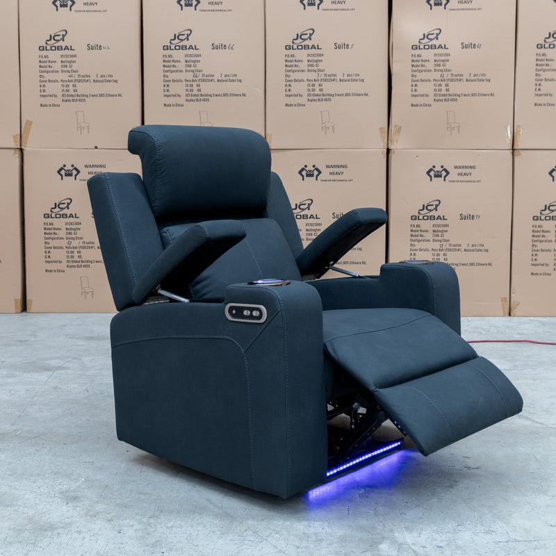 The Xanadu Single Dual Motor Dual Motor Electric Recliner - Black Rhino Suede - Available After 15th November available to purchase from Warehouse Furniture Clearance at our next sale event.