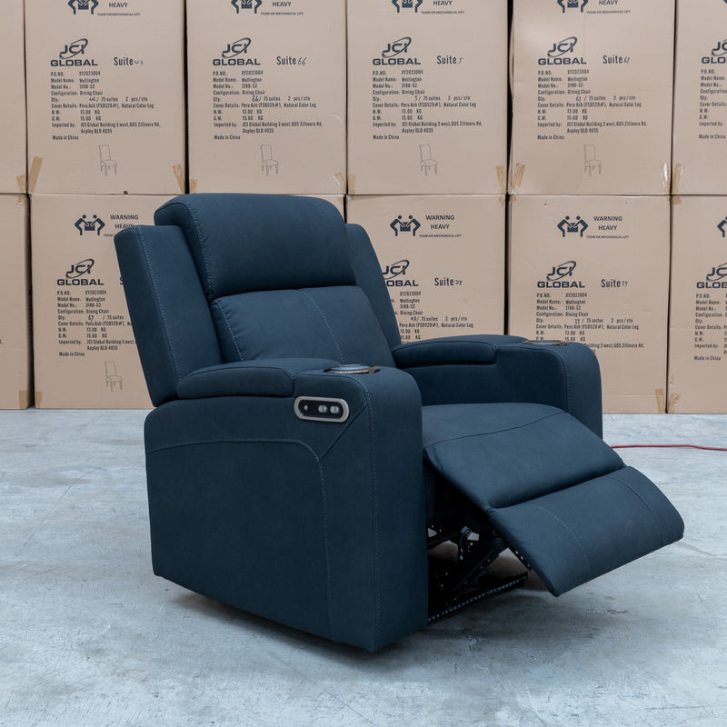 The Xanadu Single Dual Motor Dual Motor Electric Recliner - Black Rhino Suede - Available After 15th November available to purchase from Warehouse Furniture Clearance at our next sale event.