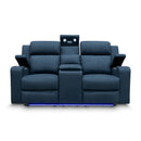 The Xanadu Two Seater Dual Motor Electric Recliner Theatre - Black Rhino Suede available to purchase from Warehouse Furniture Clearance at our next sale event.