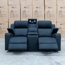 The Xanadu Two Seater Dual Motor Electric Recliner Theatre - Black Rhino Suede available to purchase from Warehouse Furniture Clearance at our next sale event.