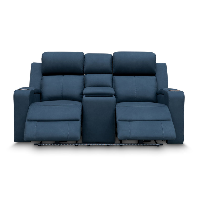 The Xanadu Two Seater Dual Motor Electric Recliner Theatre - Black Rhino Suede available to purchase from Warehouse Furniture Clearance at our next sale event.