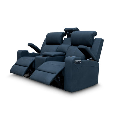 The Xanadu Two Seater Dual Motor Electric Recliner Theatre - Black Rhino Suede available to purchase from Warehouse Furniture Clearance at our next sale event.