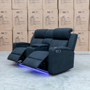 The Xanadu Two Seater Dual Motor Electric Recliner Theatre - Black Rhino Suede available to purchase from Warehouse Furniture Clearance at our next sale event.