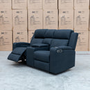 The Xanadu Two Seater Dual Motor Electric Recliner Theatre - Black Rhino Suede available to purchase from Warehouse Furniture Clearance at our next sale event.