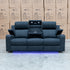 The Xanadu Three Seater Dual Motor Electric Recliner Lounge - Black Rhino Suede